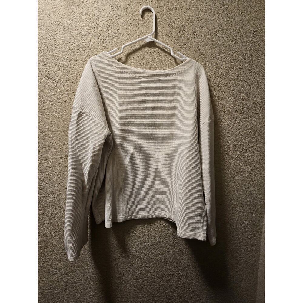 Maeve Love Sleeve Cream Textured Blouse Size XL